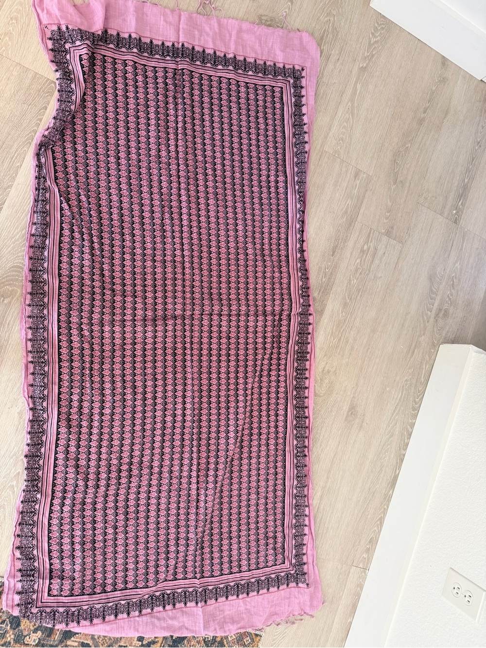 Zara cotton block printed Swim Coverup Wrap